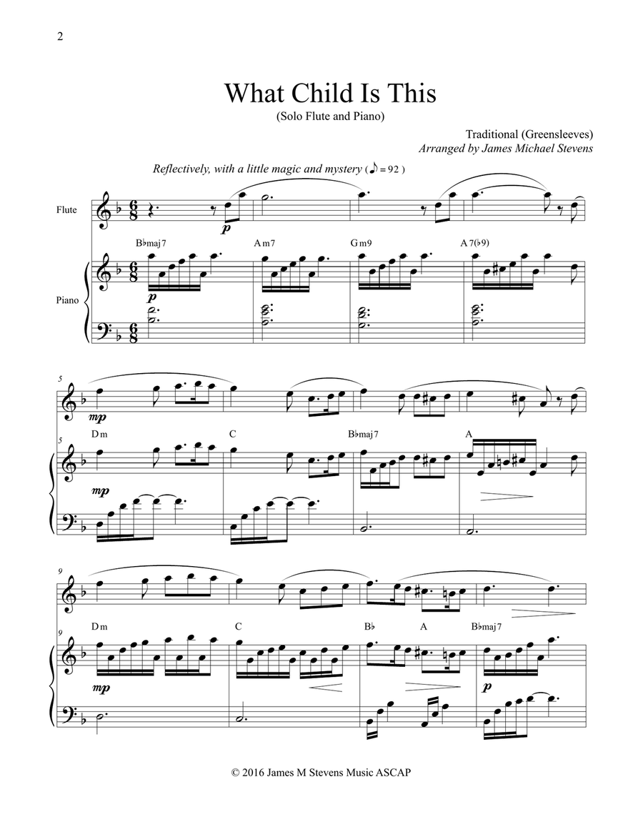 What Child Is This (Christmas Flute) Flute Solo scores gallery preview page 2