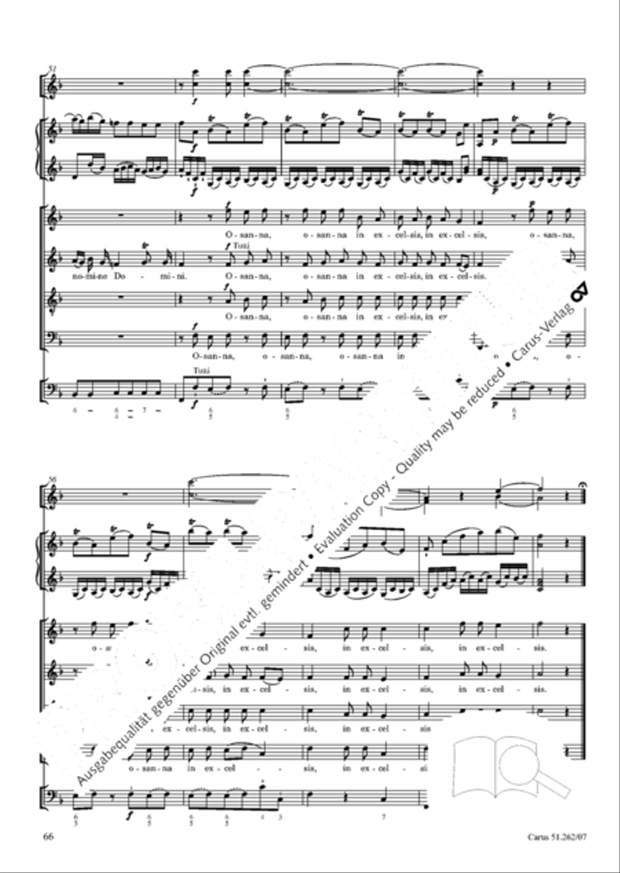 Missa longa in C major (Missa longa in C) 4-Part scores gallery preview page 67