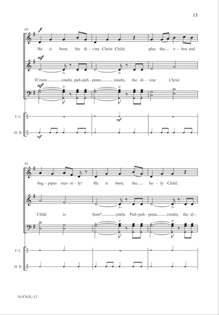Born, He Is Born! Born, He Is Born! 4-Part scores gallery preview page 13