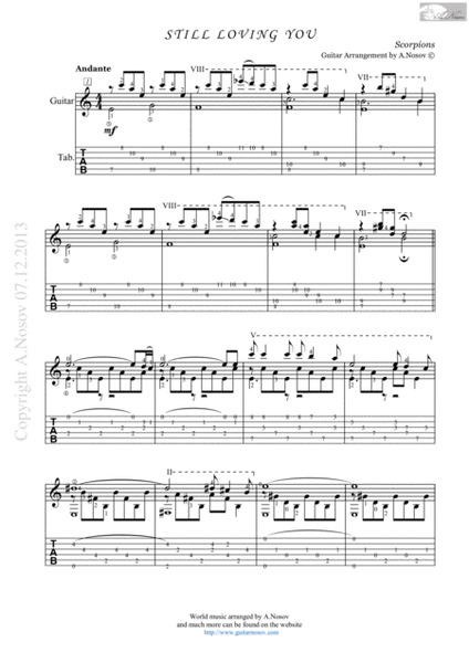 Still Loving You (Sheet music for guitar) image number null