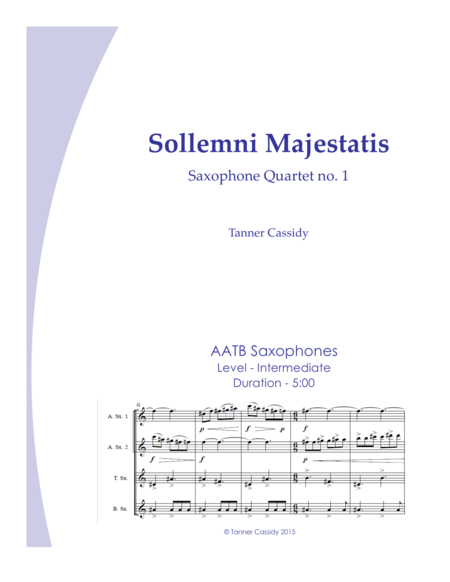 Sollemni Majestatis - Saxophone Quartet no. 1 image number null
