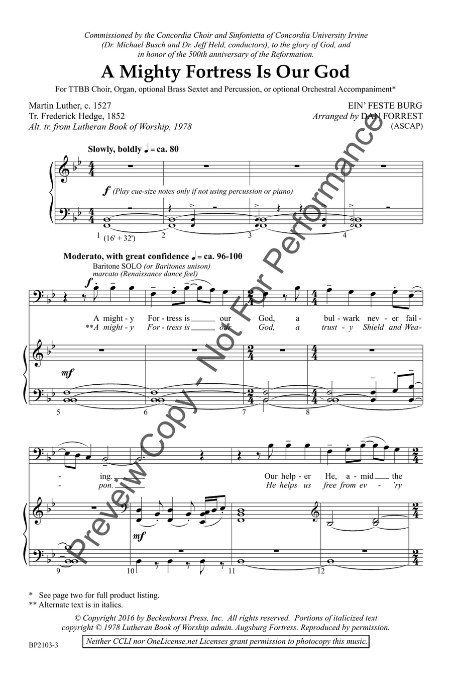 A Mighty Fortress Is Our God - TTBB TTBB scores gallery preview page 3