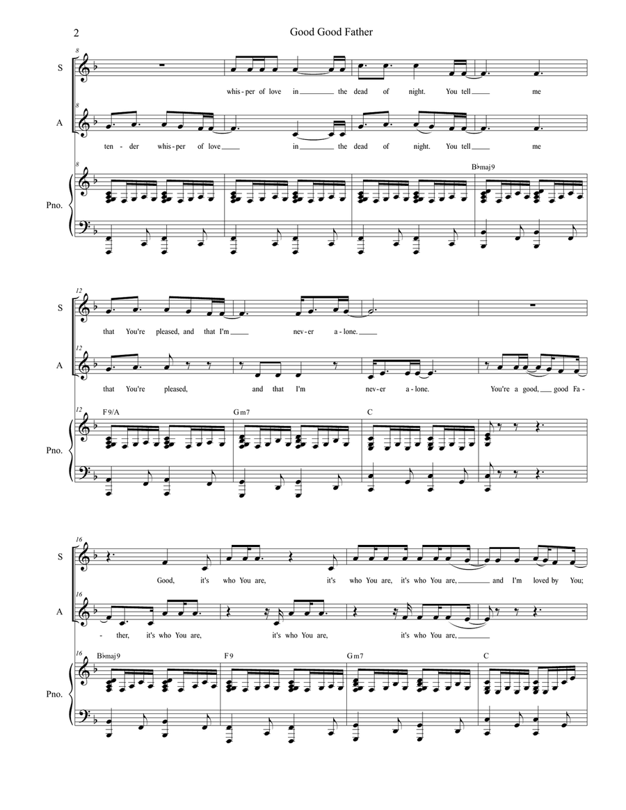 Good Good Father Vocal Duet scores gallery preview page 2