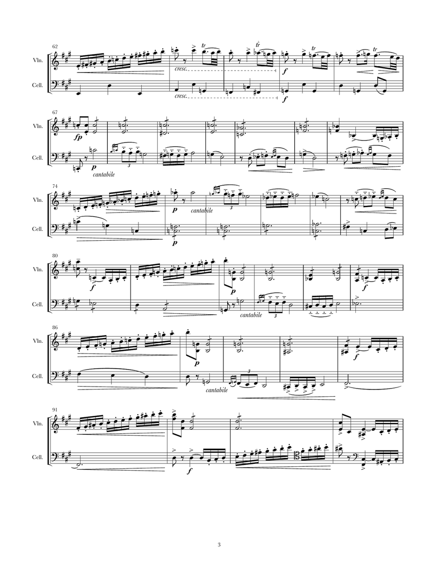 Borodin Nocturne (for Violin/Cello Duo) String Duet scores gallery preview page 3