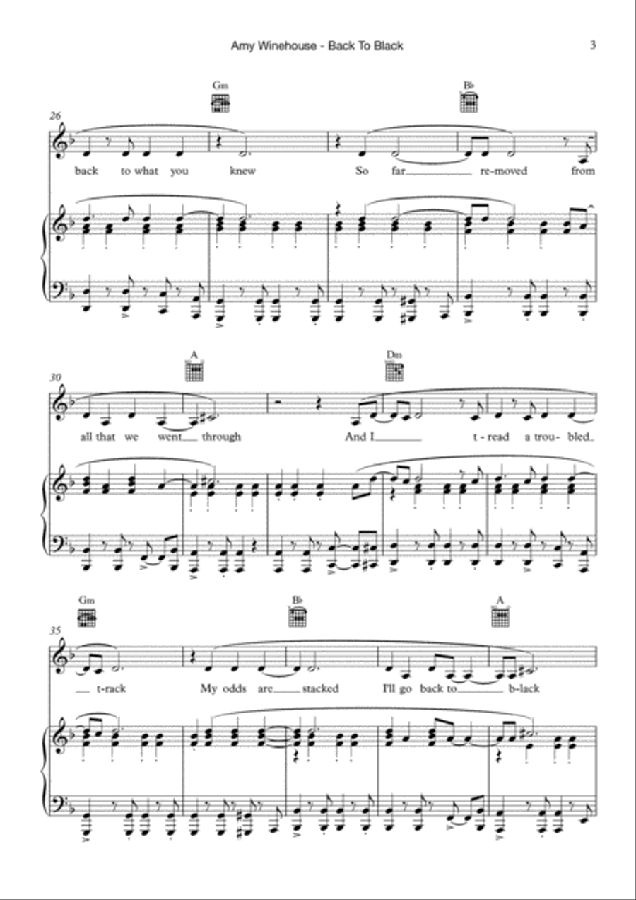 Back To Black Tenor Voice scores gallery preview page 3
