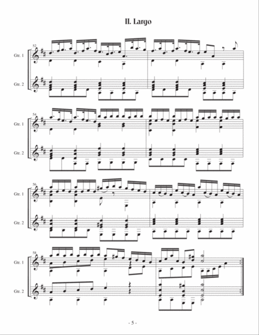 Vivaldi Concerto in D arranged for two classical guitars Acoustic Guitar scores gallery preview page 6