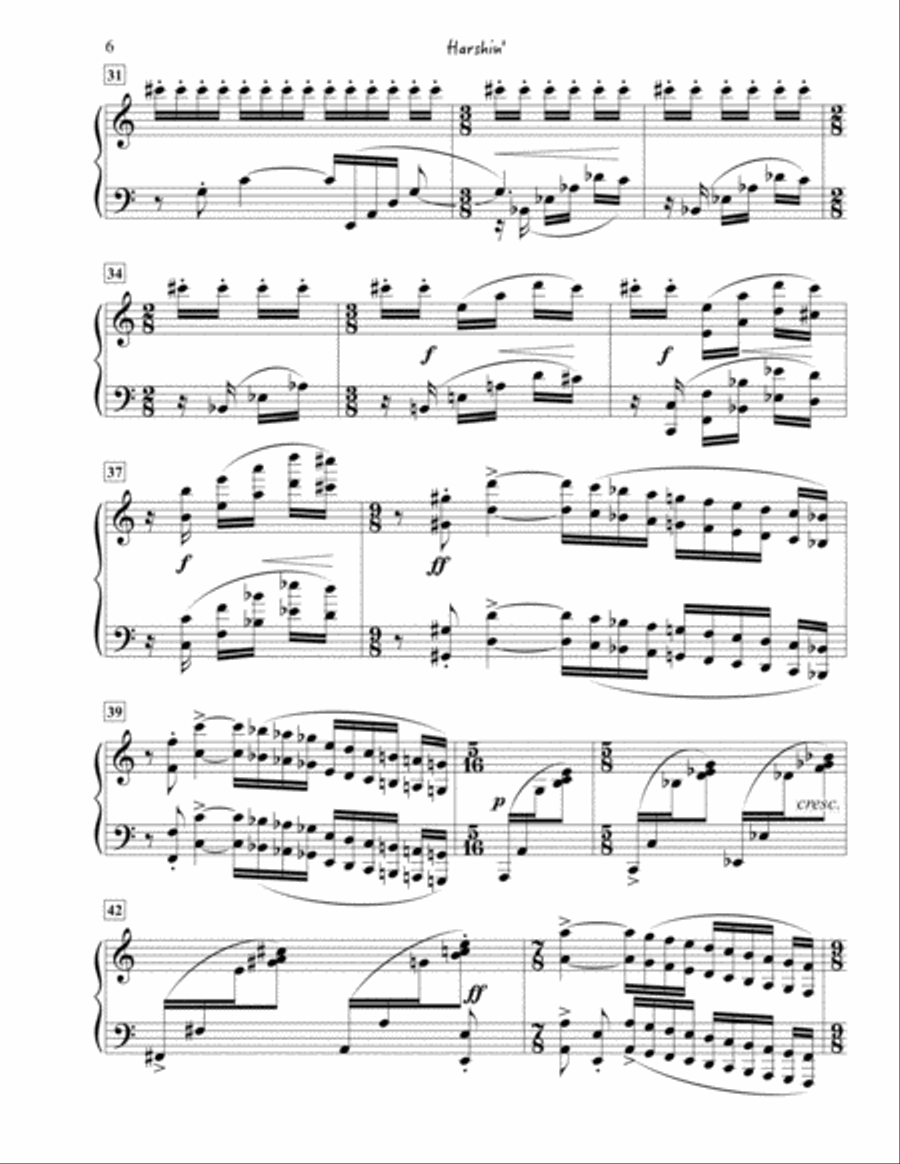Harshin' Piano Solo scores gallery preview page 6
