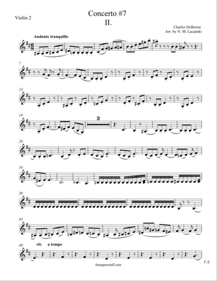 Violin Concerto #7 Second Movement String Orchestra scores gallery preview page 6