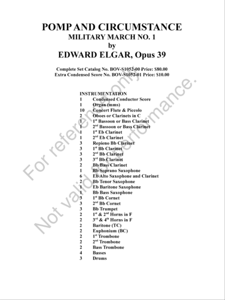 Pomp and Circumstance Military March No. 1 in D Concert Band scores gallery preview page 2