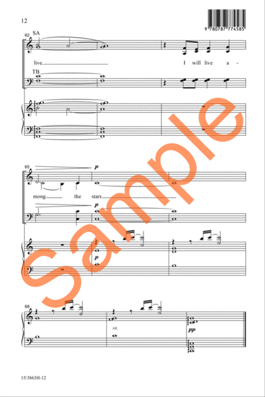 I Will Live (Stellae in Aeternum) Divisi scores gallery preview page 12