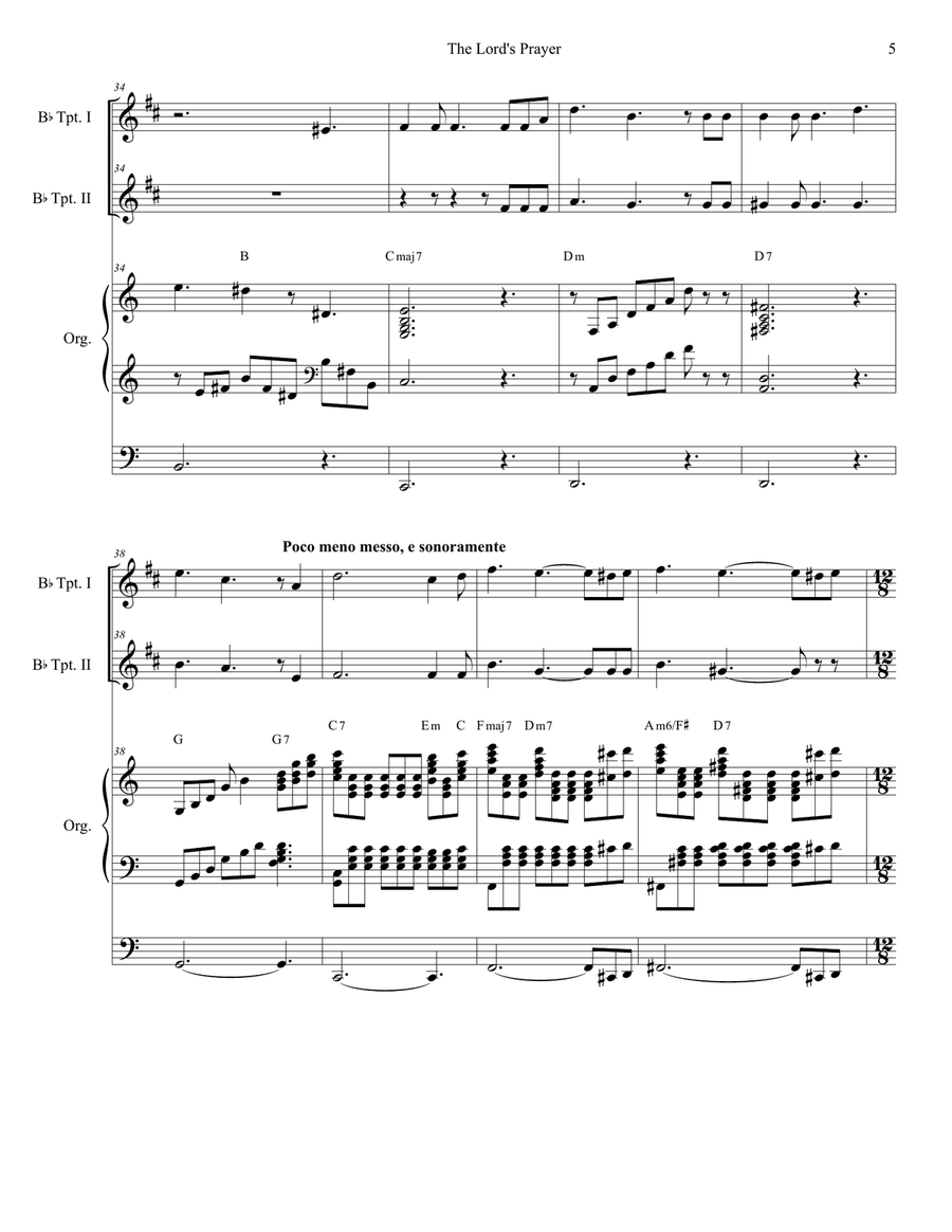 The Lord's Prayer The Lord's Prayer Trumpet Duet scores gallery preview page 5