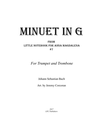 Book cover for Minuet in G for Trumpet and Trombone