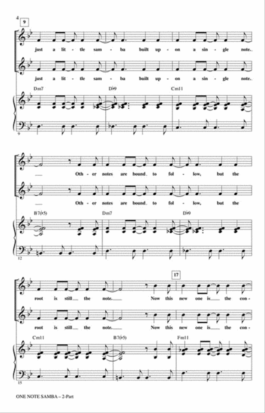 One Note Samba 2-Part scores gallery preview page 3