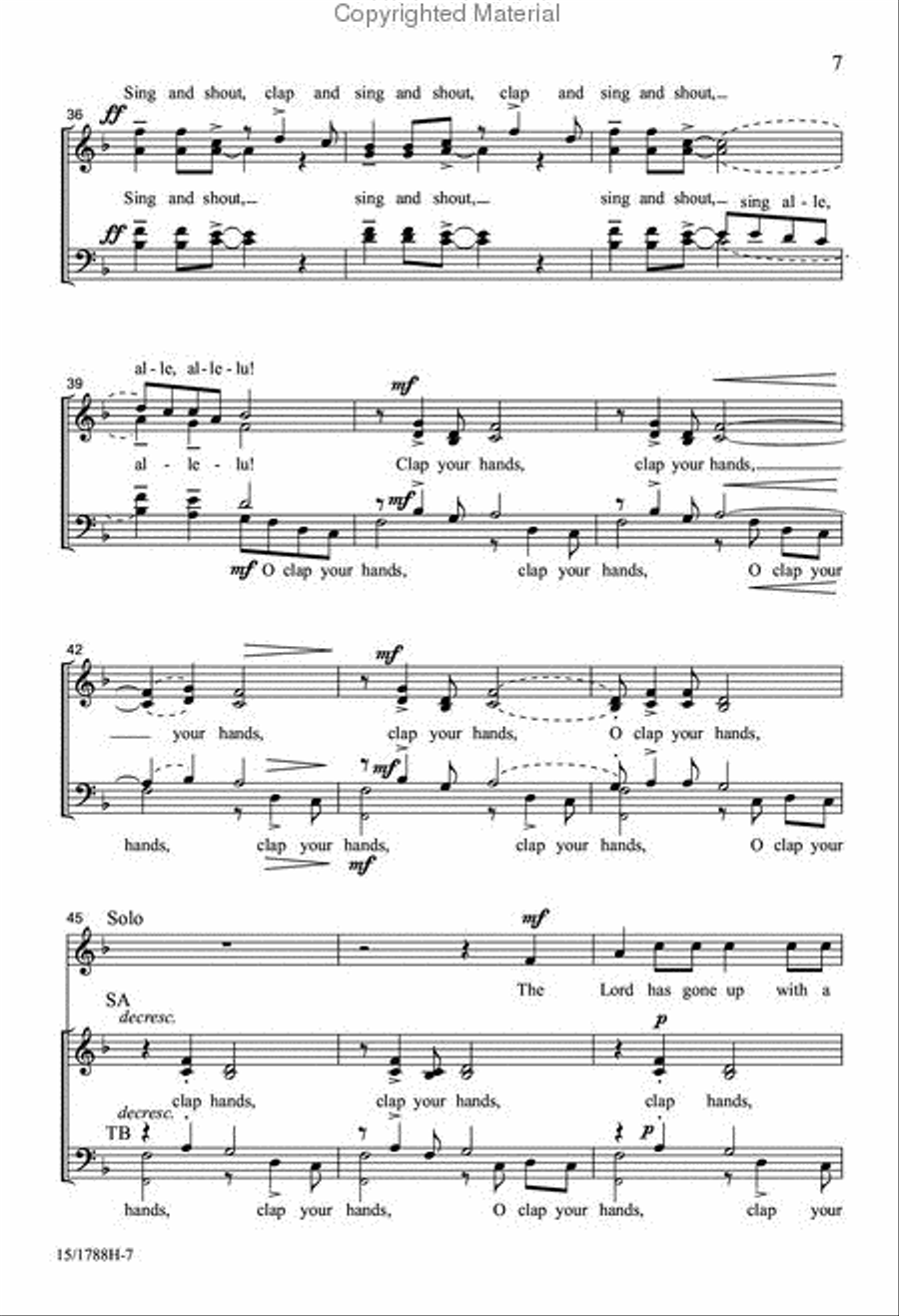 O Clap Your Hands 4-Part scores gallery preview page 6