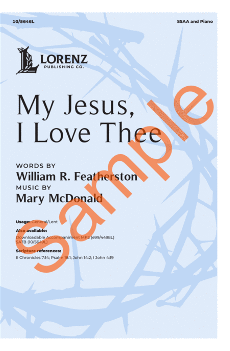 My Jesus, I Love Thee SSAA scores gallery preview page 2