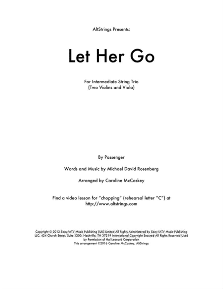 Let Her Go String Trio scores gallery preview page 1