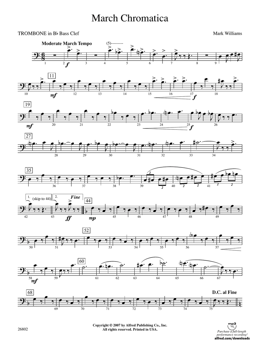 March Chromatica: (World Part) 1st B-flat Trombone B.C.