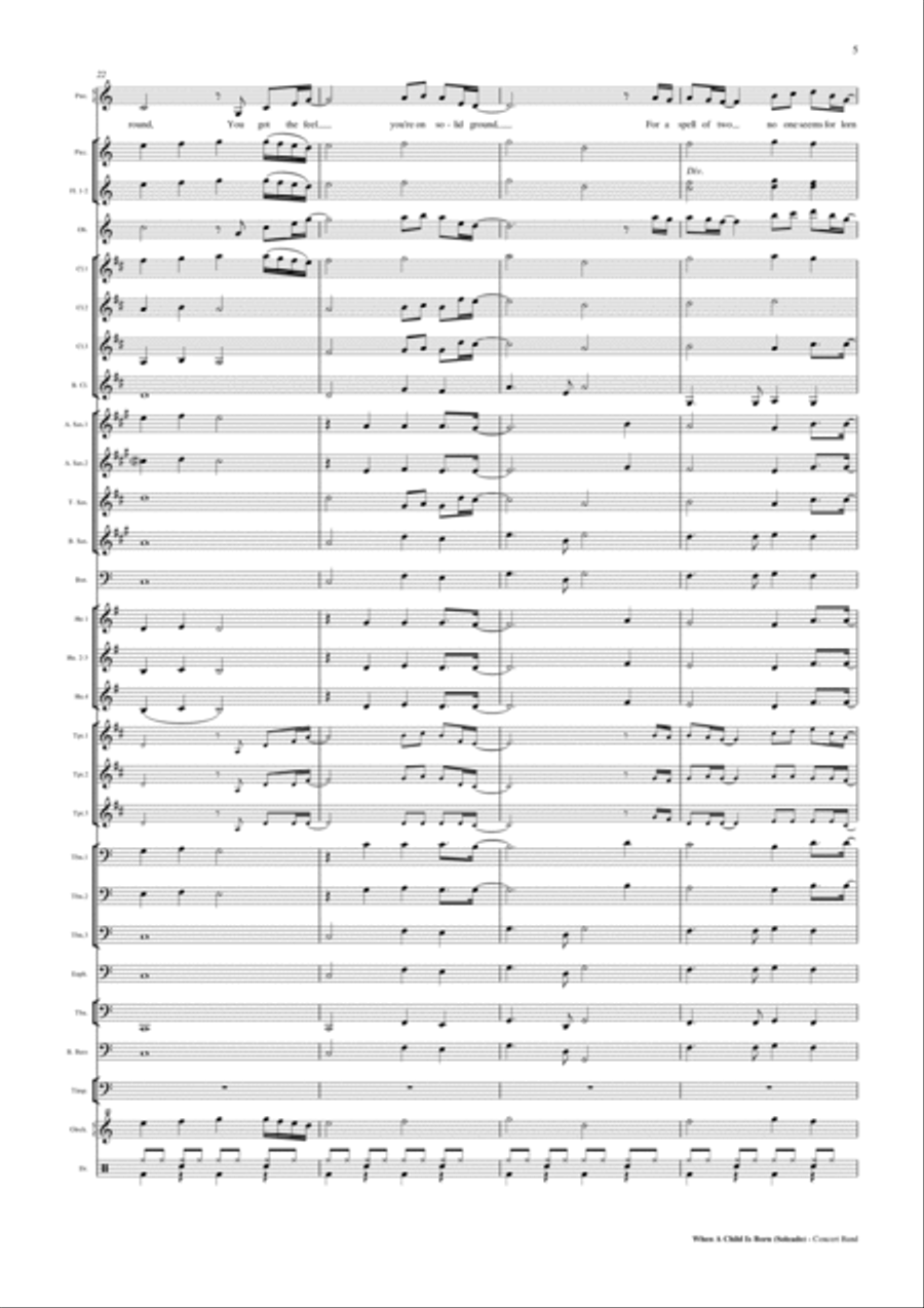 When A Child Is Born Concert Band scores gallery preview page 6