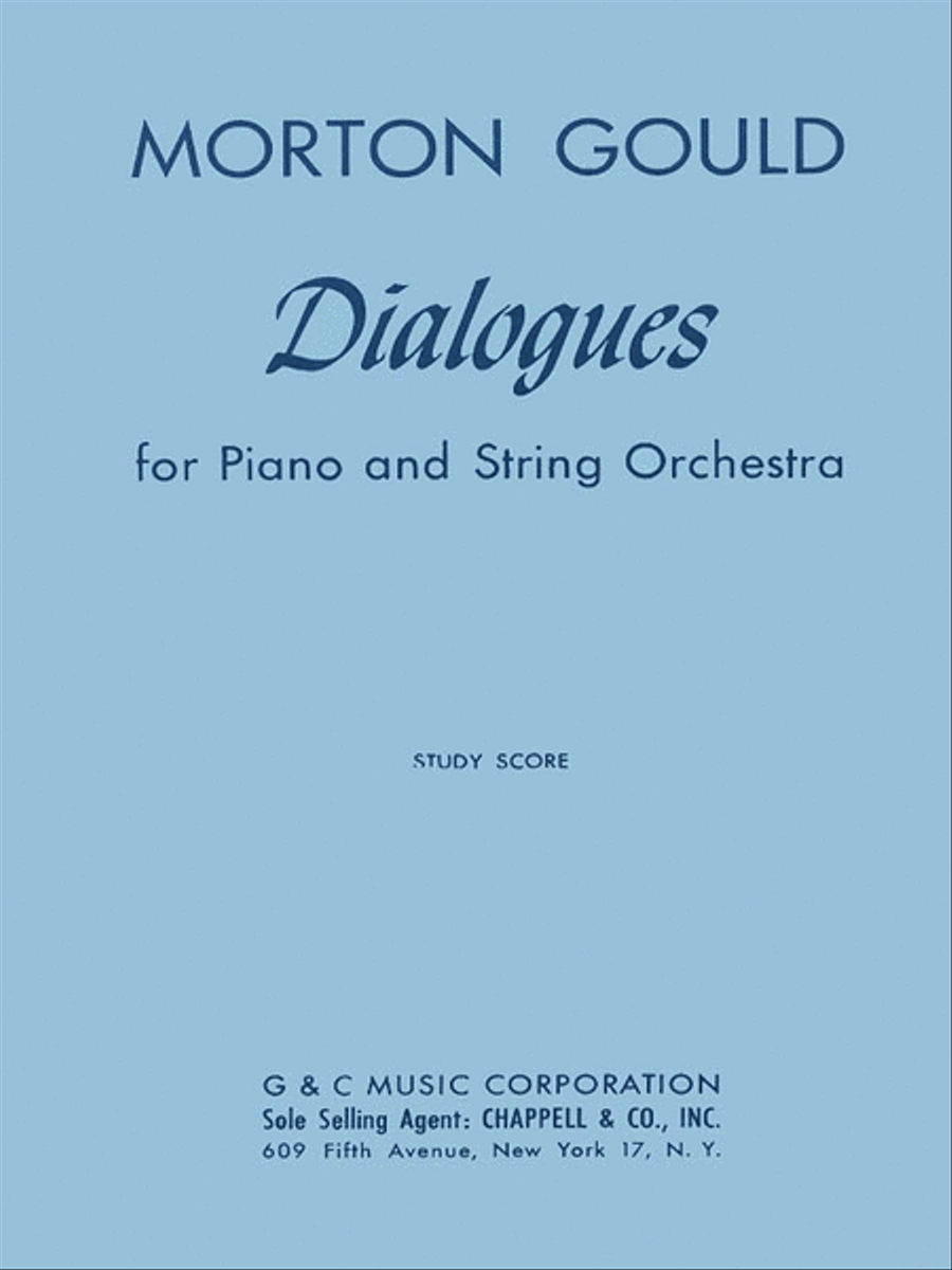 Dialogues For Piano And String Orchestra Study Score