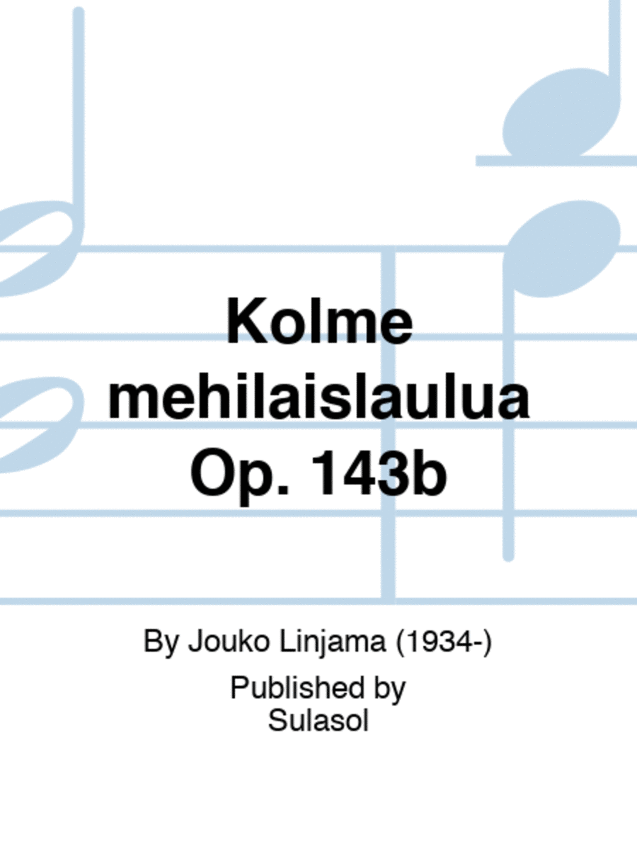 Kolme mehiläislaulua Op. 143b Flute scores gallery preview page 1