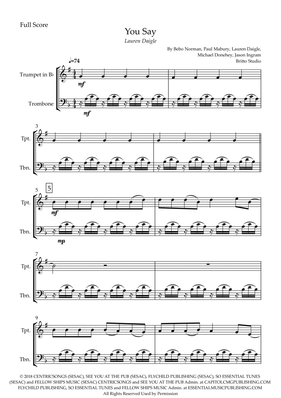You Say Brass Duet scores gallery preview page 1