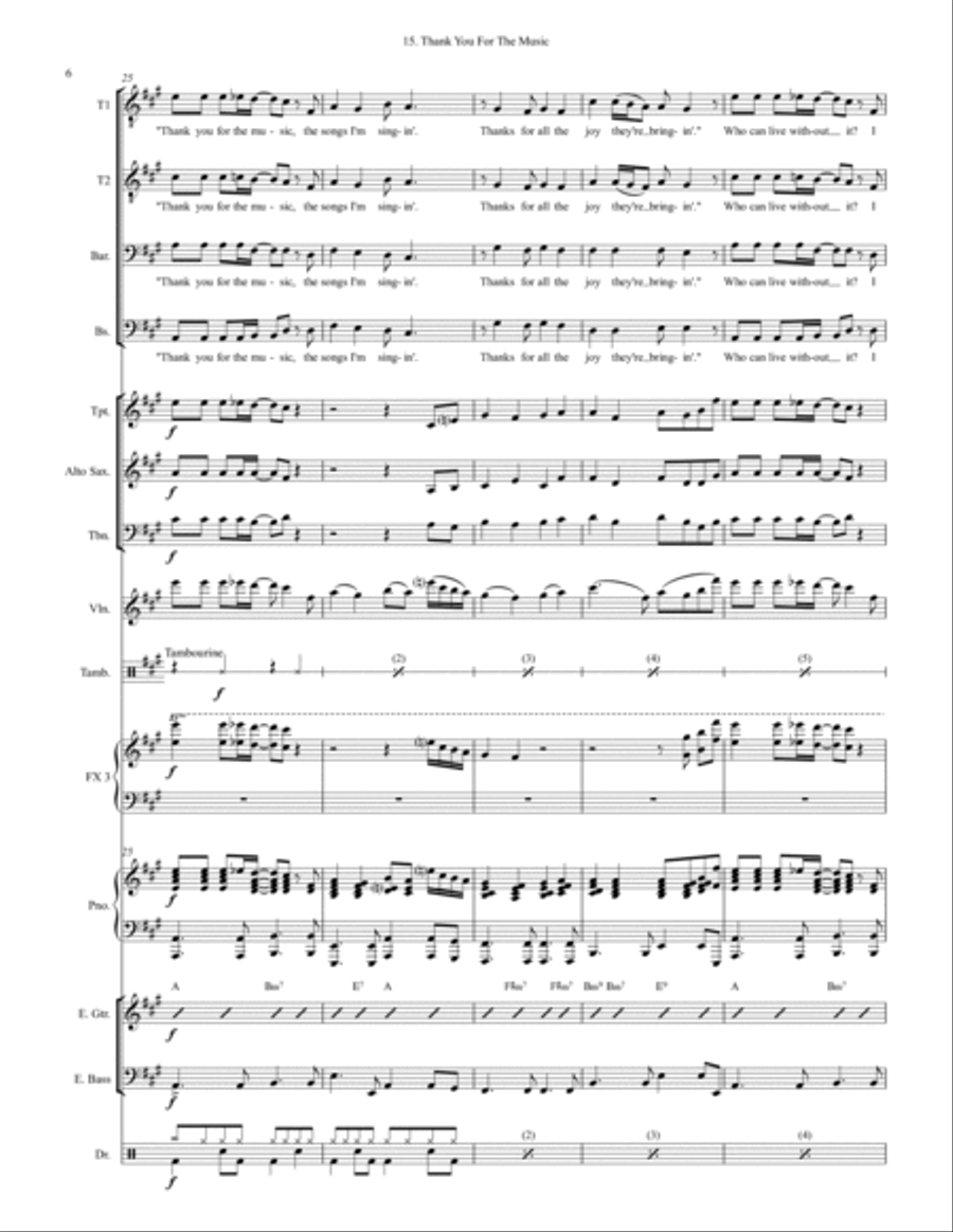 Thank You For The Music Large Ensemble scores gallery preview page 6