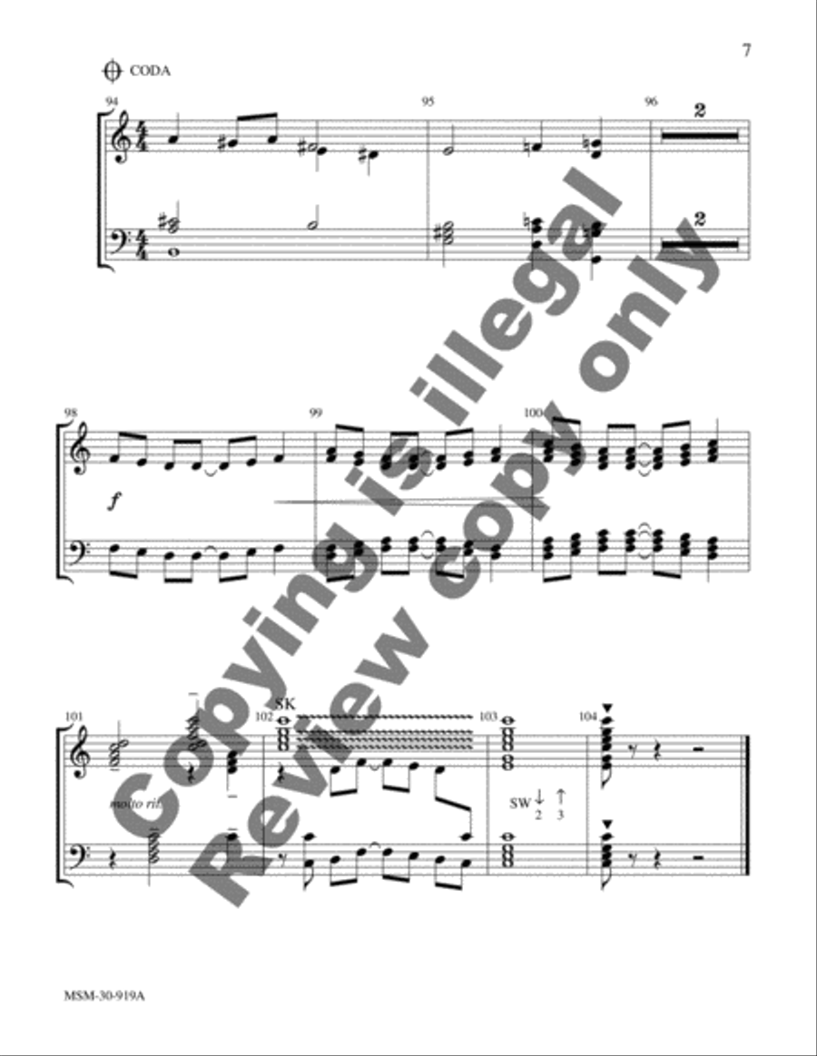 Fanfare and Aria (Organ Score) Organ scores gallery preview page 6