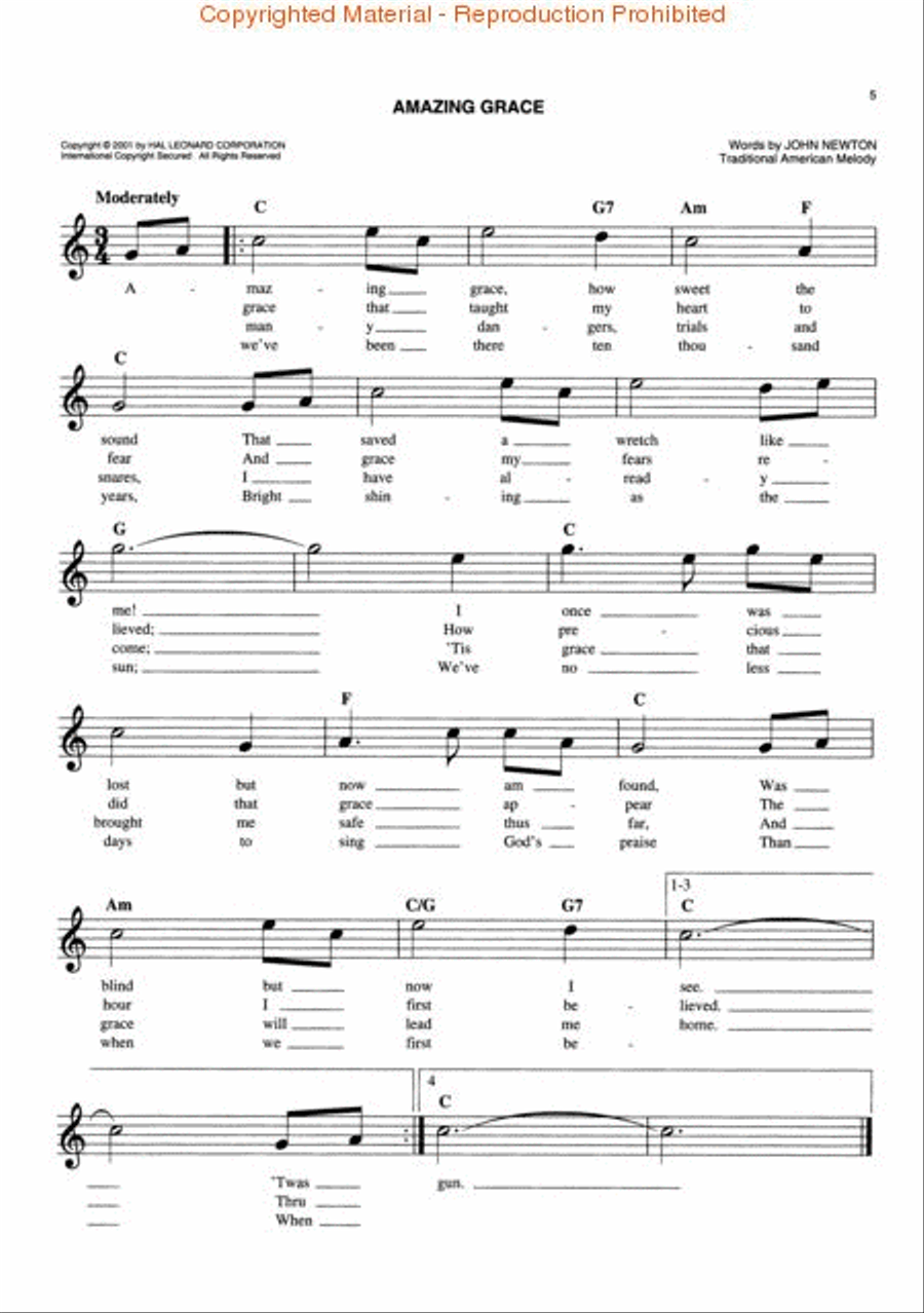 The Easy Gospel Fake Book Guitar scores gallery preview page 2