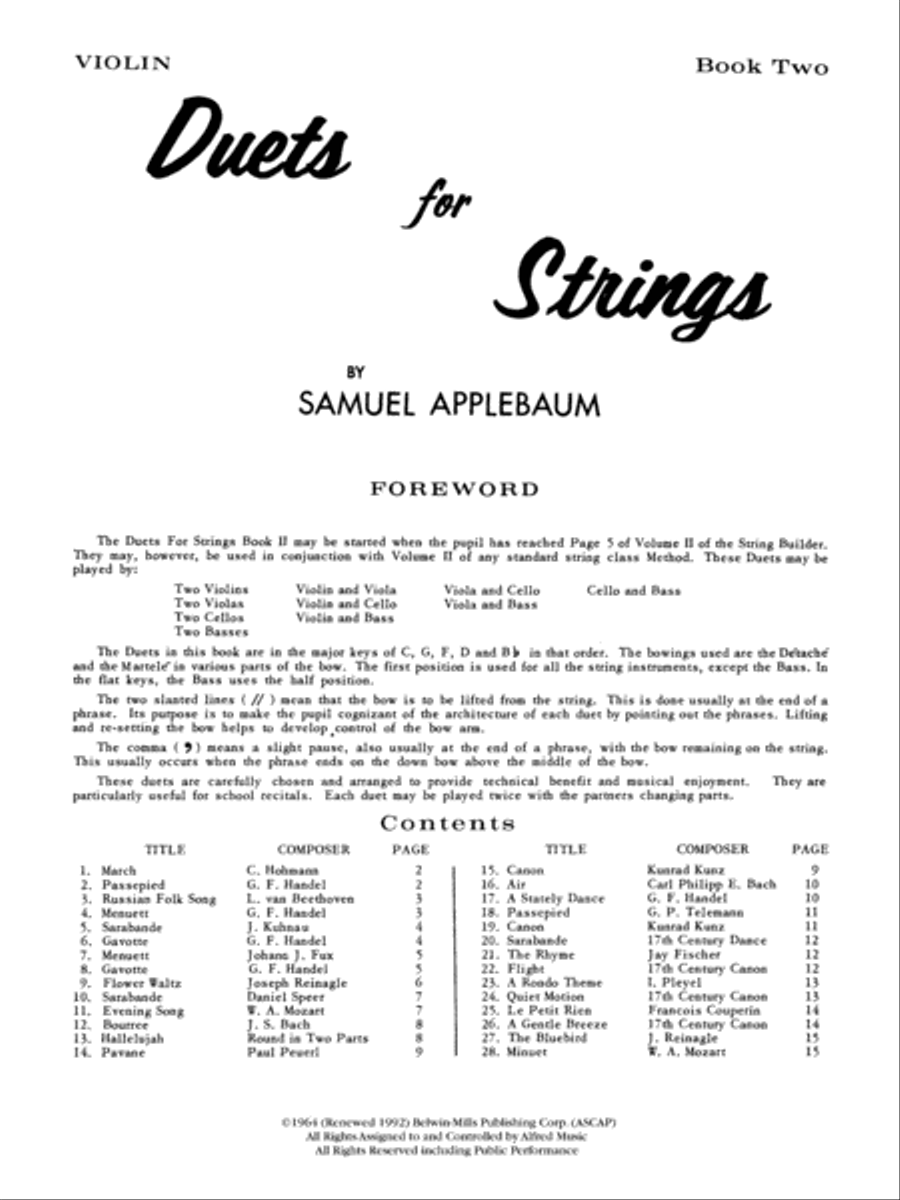 Duets for Strings, Book 2 Chamber Orchestra scores gallery preview page 2