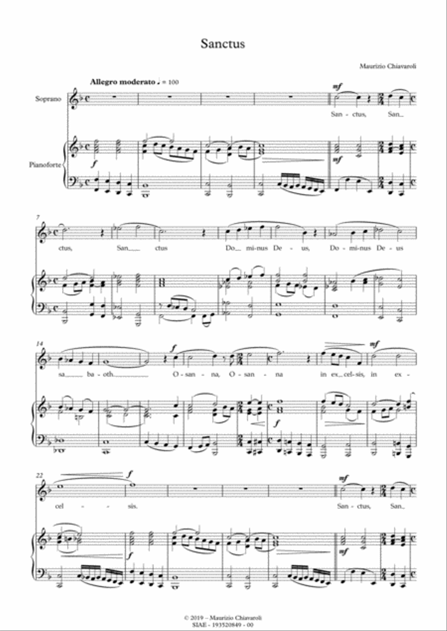 Sanctus High Voice scores gallery preview page 1