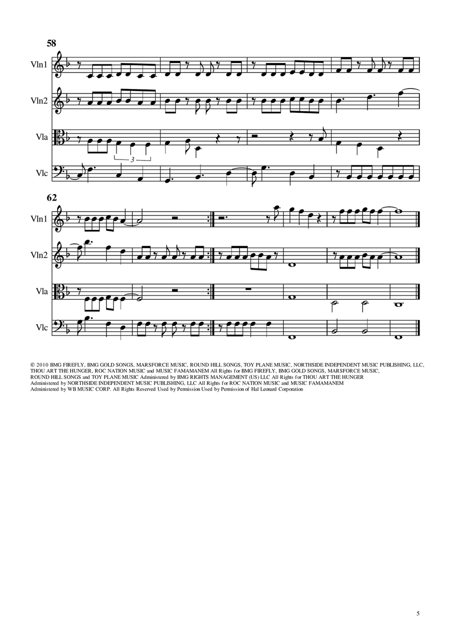 Marry You String Quartet scores gallery preview page 5