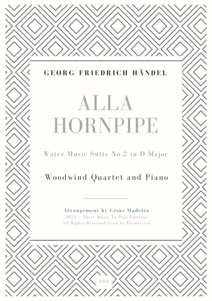 Alla Hornpipe by Handel - Woodwind Quartet and Piano (Full Score and Parts) image number null