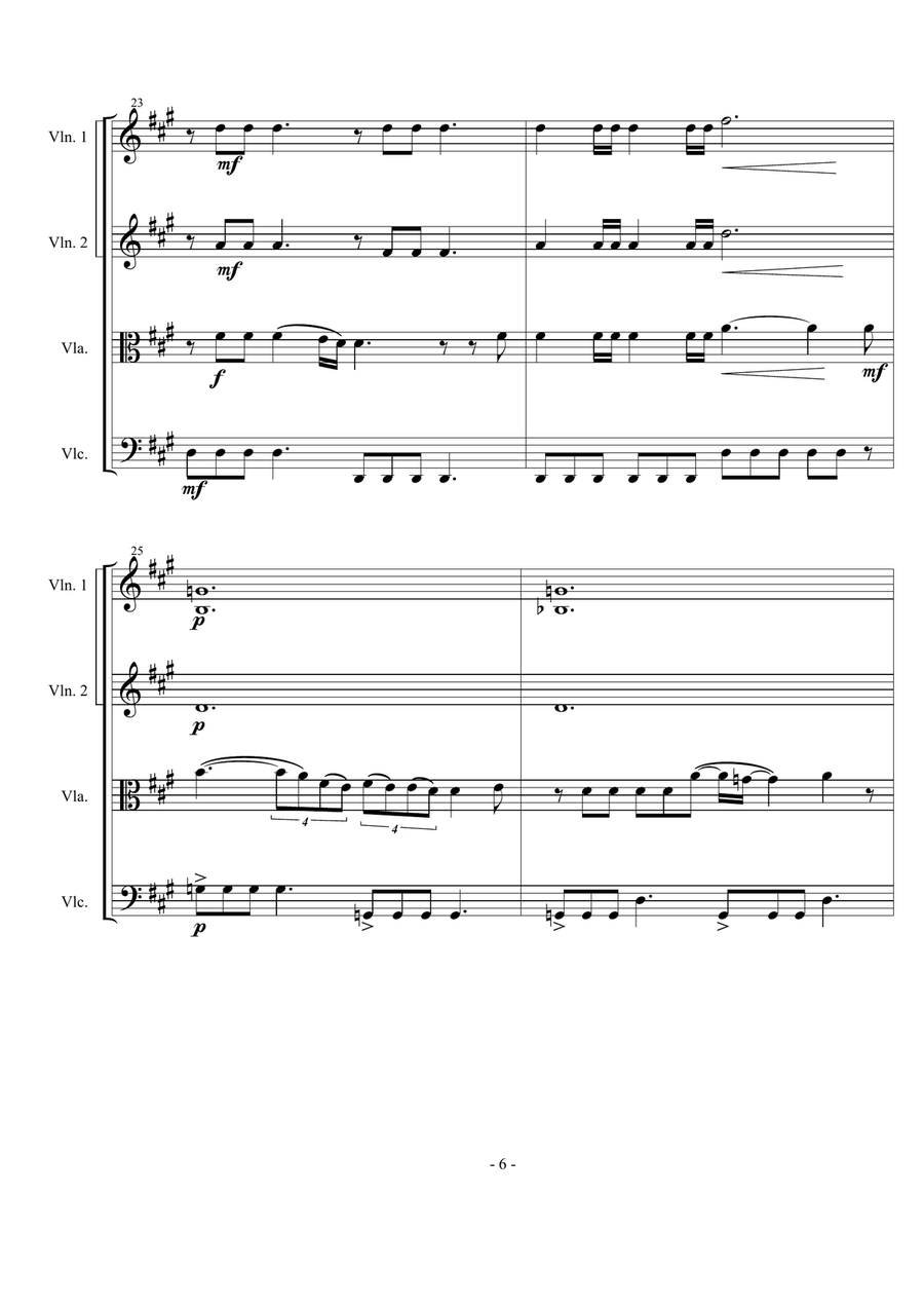 Somebody To Love String Quartet scores gallery preview page 6