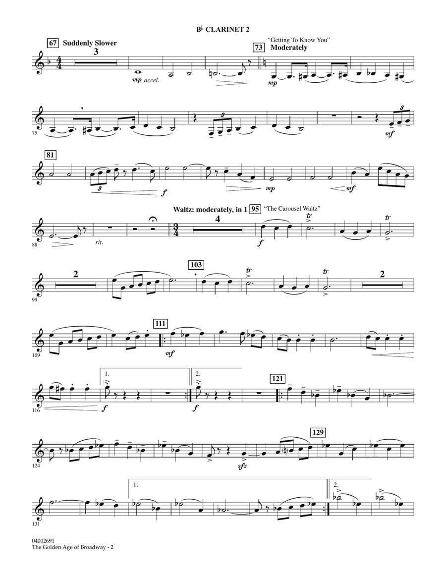 The Golden Age Of Broadway - Bb Clarinet 2 Concert Band scores gallery preview page 2