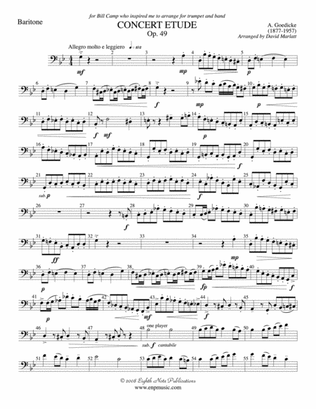 Concert Etude, Op. 49 (Solo Trumpet and Concert Band): Baritone B.C.