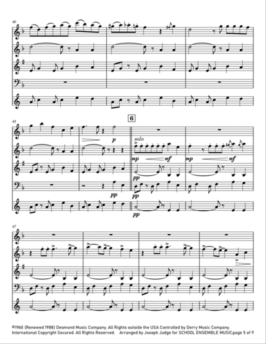 Take Five Woodwind Quartet scores gallery preview page 5
