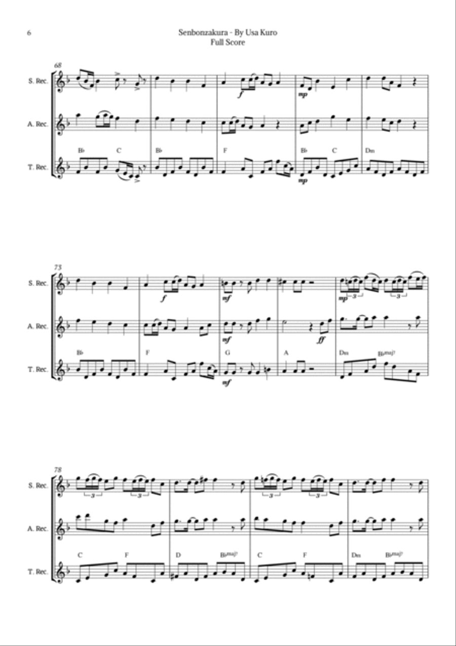 Senbonzakura Chamber Music scores gallery preview page 6