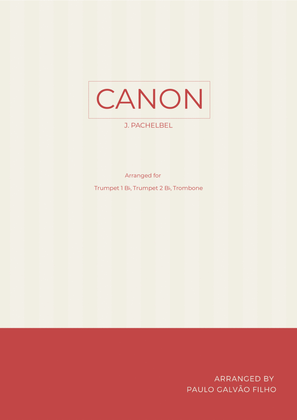 Book cover for CANON IN D - BRASS TRIO (I TRUMPET, II TRUMPET & TROMBONE)