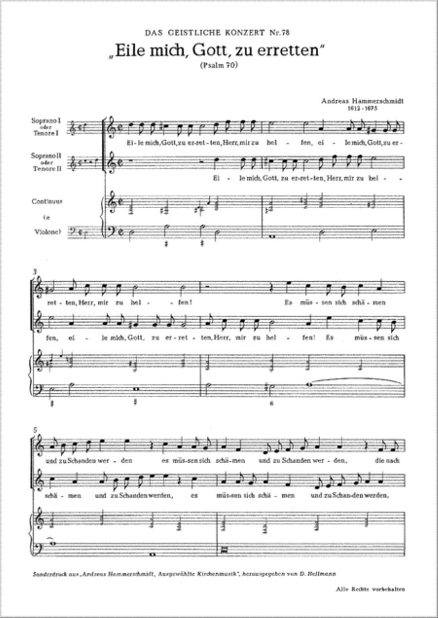 Hasten, o God, to redeem me (Eile mich, Gott, zu erretten) Choir scores gallery preview page 1