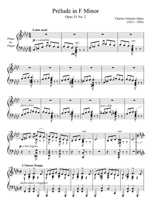 Prelude Opus 31 No. 2 in F Minor