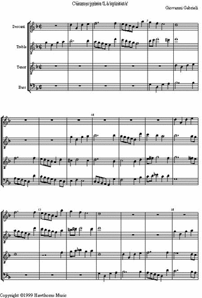 Four 4-Part Canzonas from Canzoni per sonare - Score and parts image number null