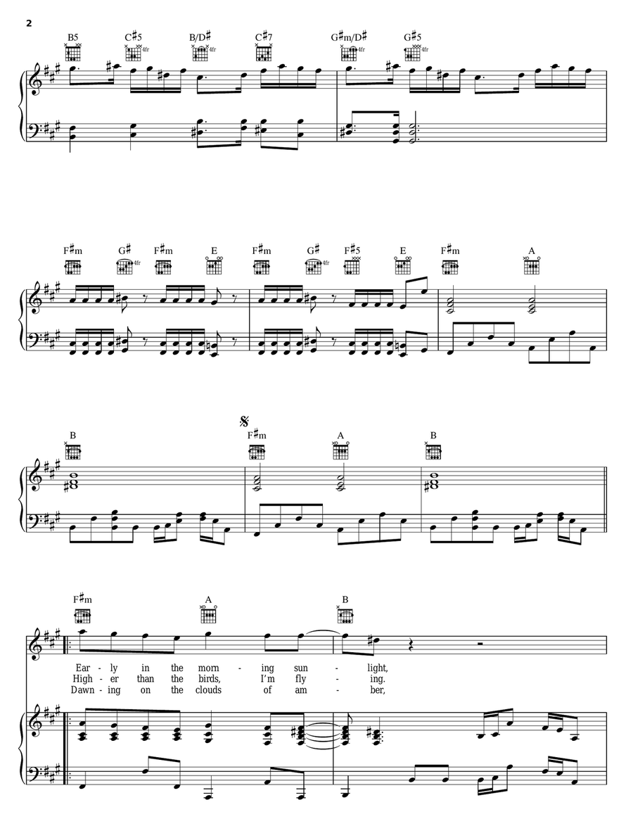 Icarus (Borne On Wings Of Steel) Piano, Vocal, Guitar scores gallery preview page 2