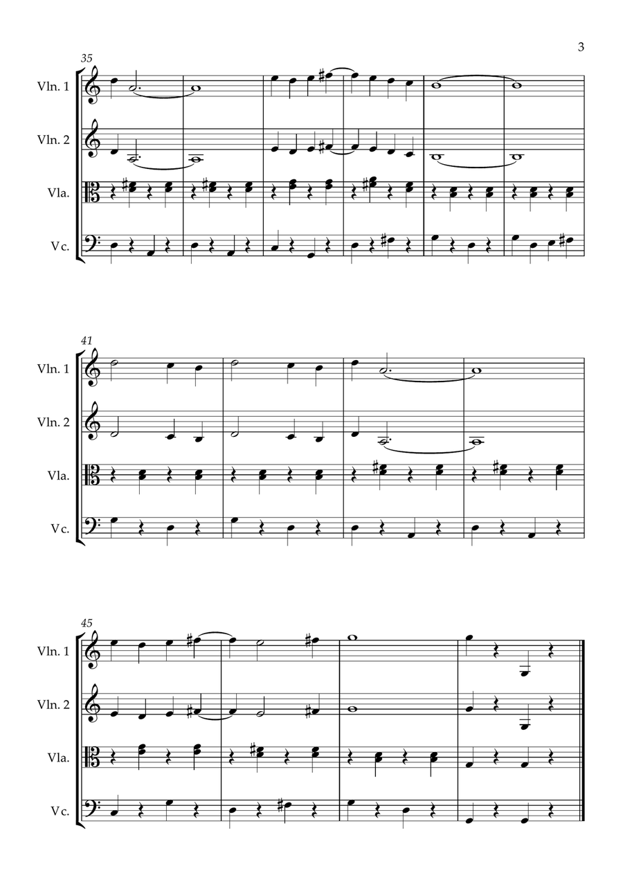 Wallace And Gromit Theme String Quartet scores gallery preview page 3