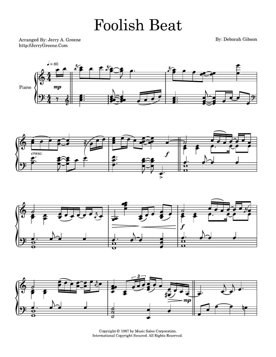 Foolish Beat Piano Solo scores gallery preview page 2