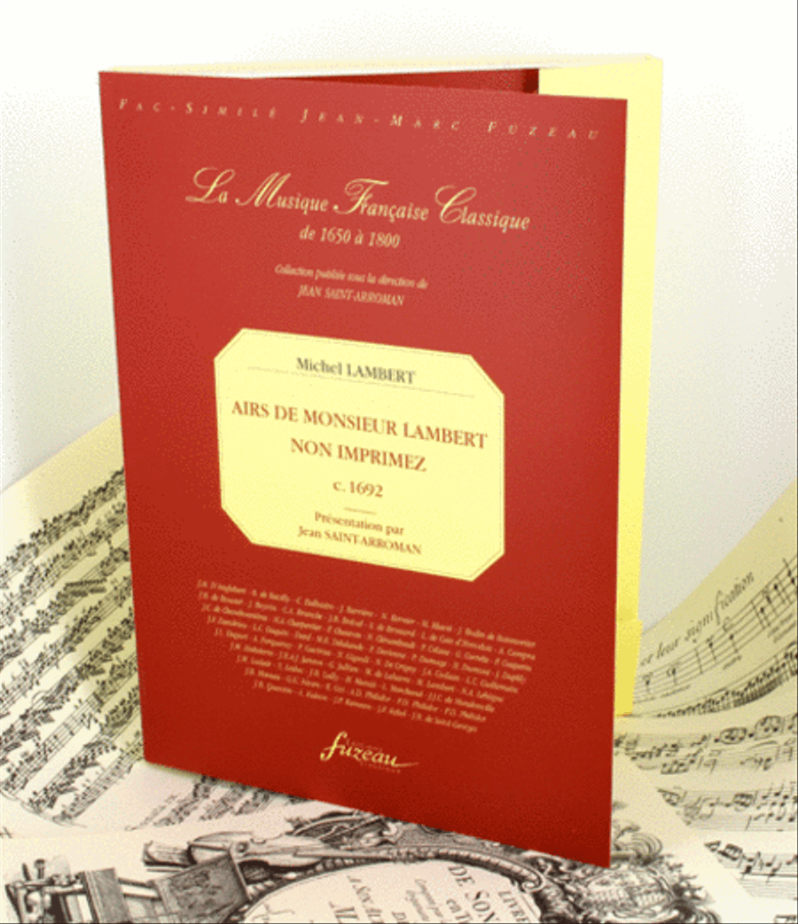Unpublished airs by Monsieur Lambert Soprano Voice scores gallery preview page 1