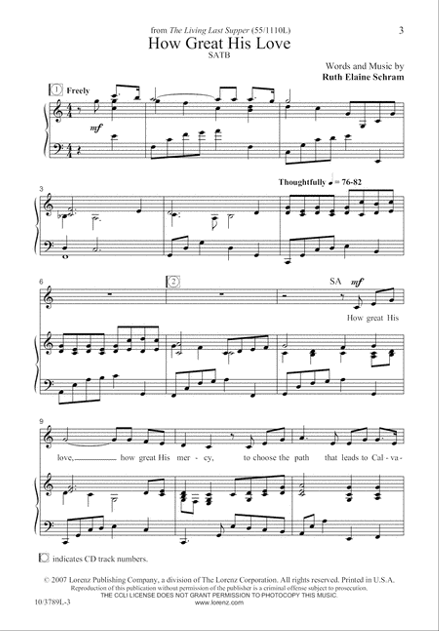 How Great His Love 4-Part scores gallery preview page 4