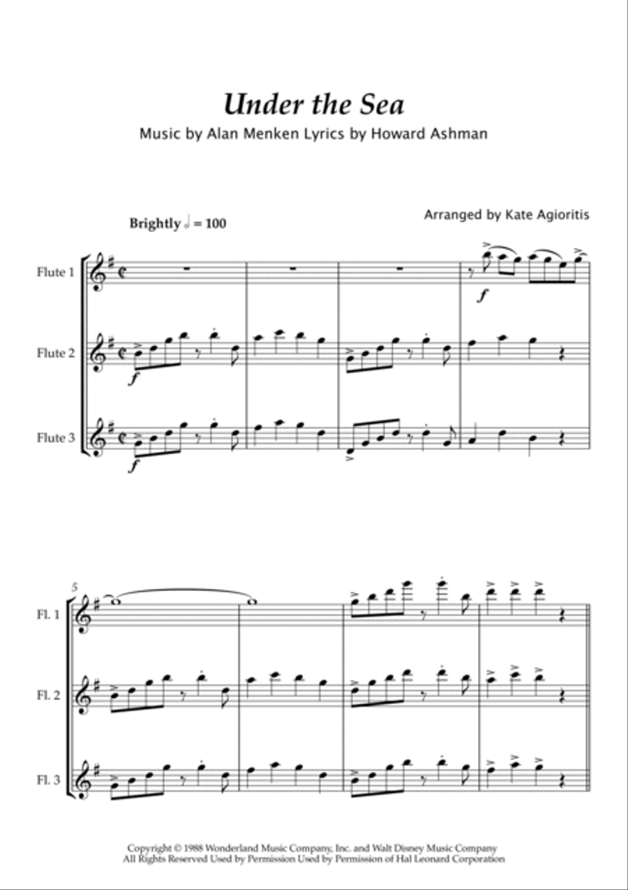 Under The Sea Flute Trio scores gallery preview page 2