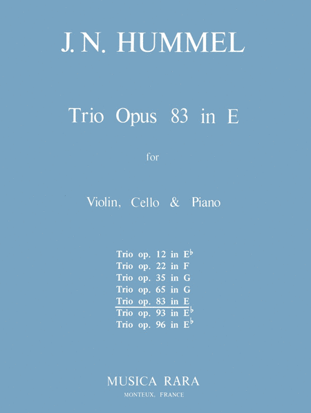 Piano Trio in E major Op. 83