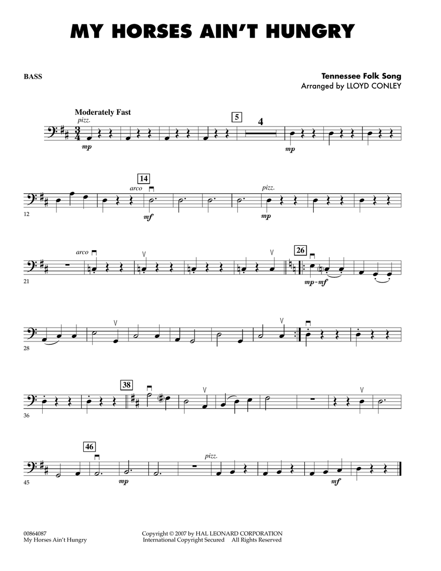My Horses Ain't Hungry - Bass Orchestra scores gallery preview page 1