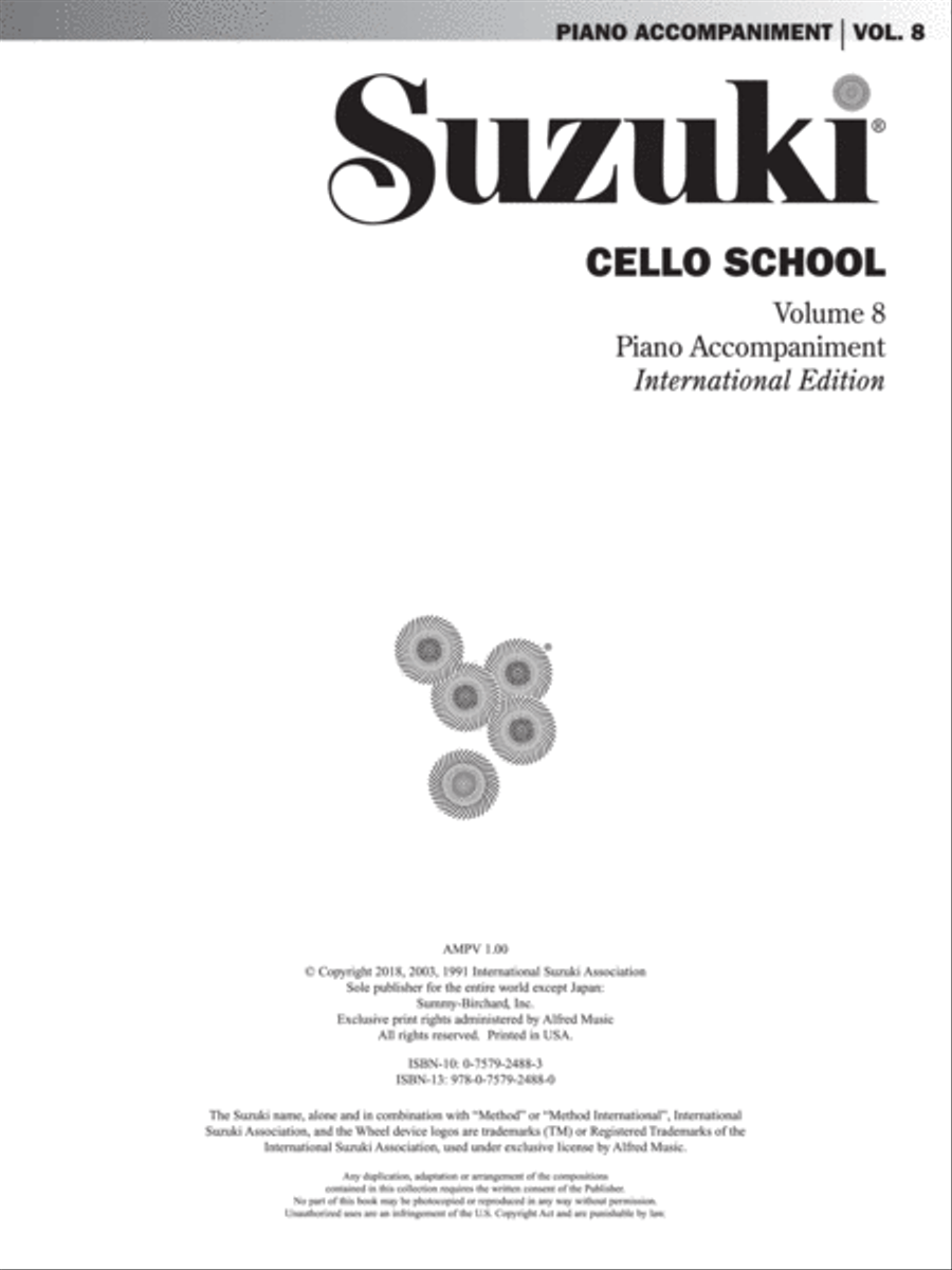 Suzuki Cello School, Volume 8